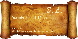 Duschnitz Lilla névjegykártya